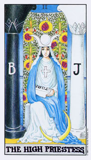 De Hogepriesteres - Rider Waite Betekenis van de tarotkaart De Hogepriesteres