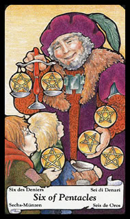 betekenis tarotkaart Pentakels Zes