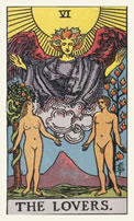 De aartsengel RafaÃ«l op de tarotkaart De Geliefden